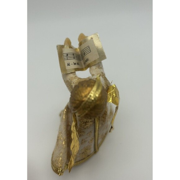 Vintage Koestel Wax Angel Christmas Ornament Singing Angel Gold READ DESCRIPTION - Picture 4 of 9